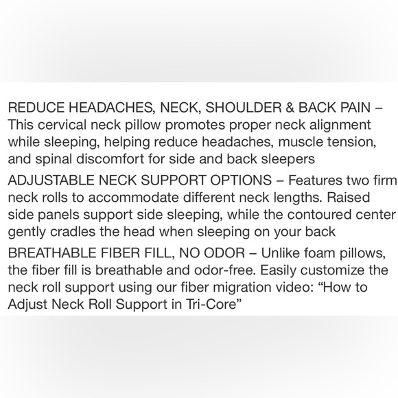 Set of Two Queen White Pillows inserts ergonomic core cervical support pillows - Picture 5 of 10